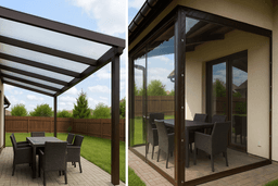 Ce sistem izolează mai bine termic terasa: panourile din policarbonat compact sau folia PVC transparentă?