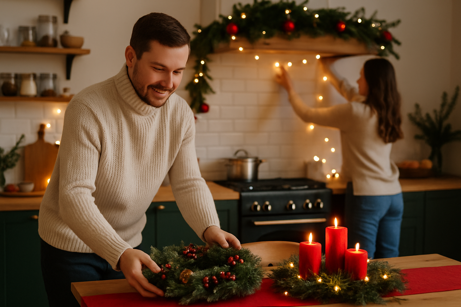 Amenajarea bucătăriei pentru atmosfera festivă