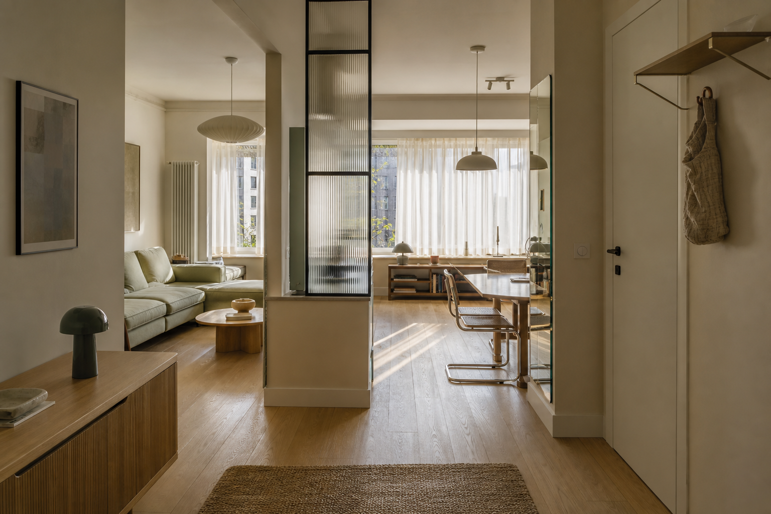 Apartament cu ferestre pe o singură latură: cum duci lumina în profunzime