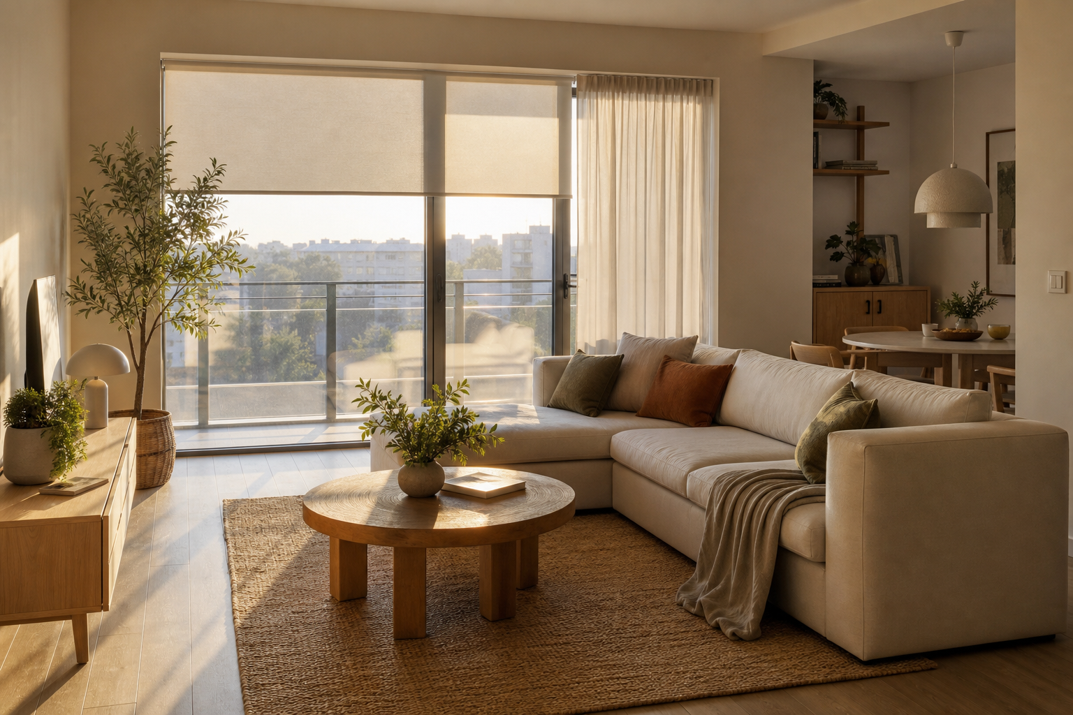 Apartament orientat spre vest: cum echilibrezi lumina, umbrirea și culorile