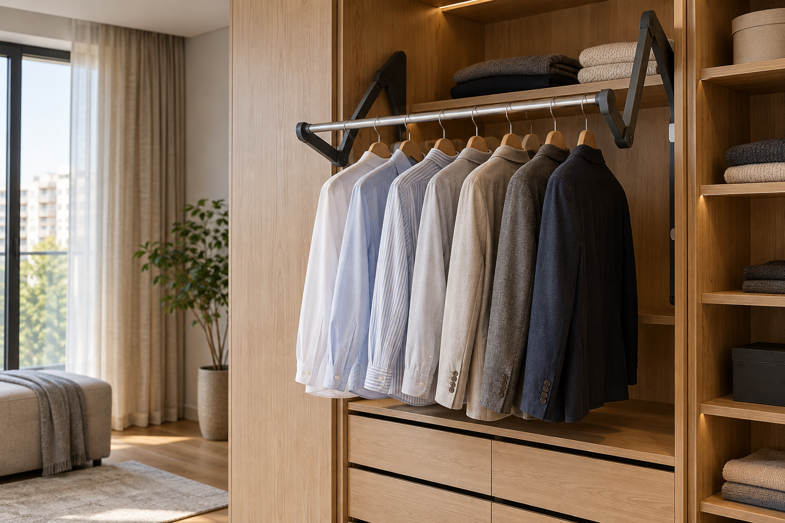 Bară rabatabilă pentru dressing: când este utilă și ce verifici la montaj