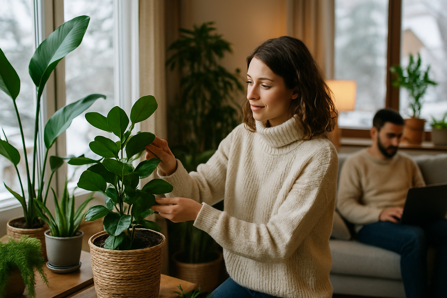 Design biofilic pentru interiorul casei pe timp de iarnă