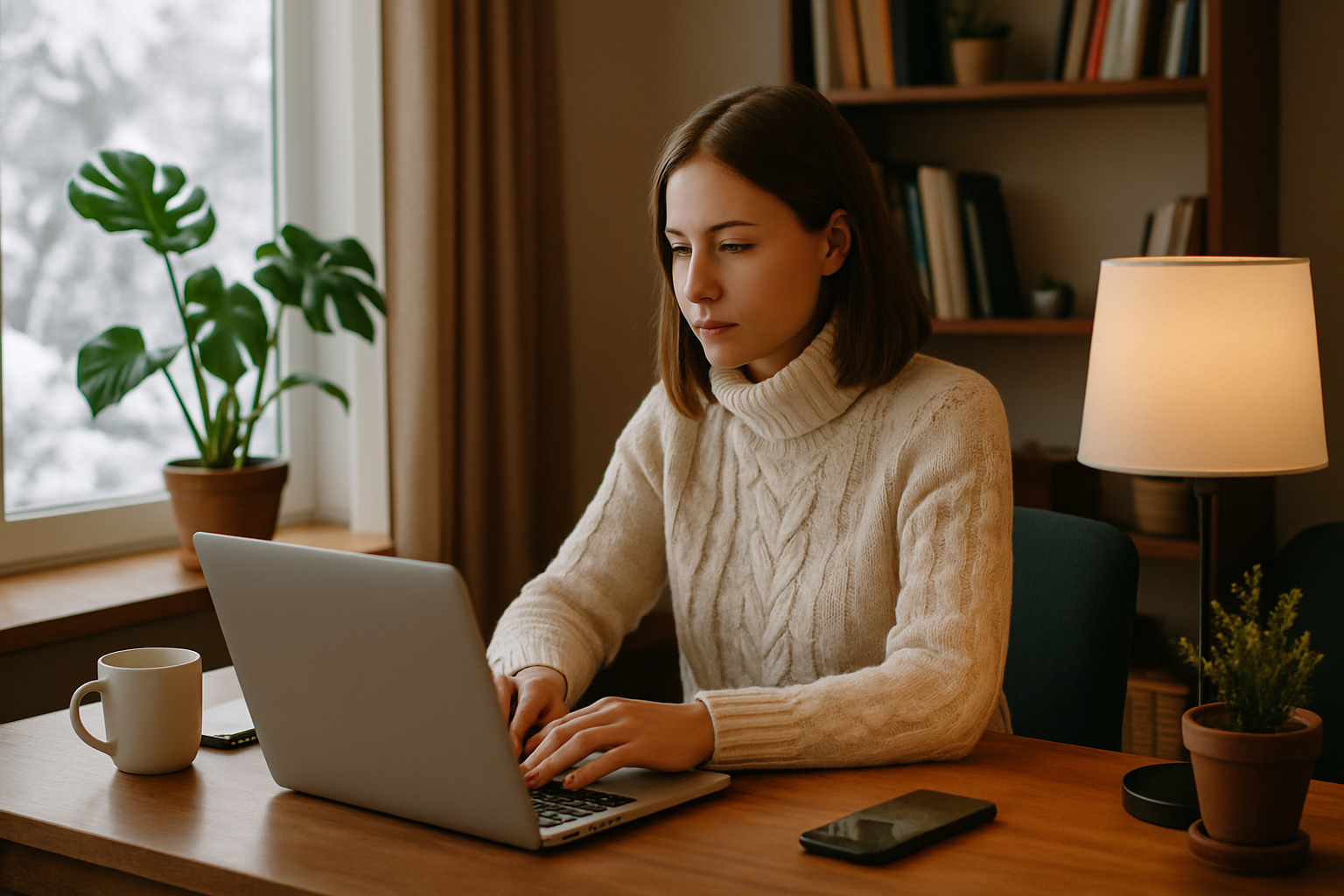 Designul unei camere pentru telemuncă iarna