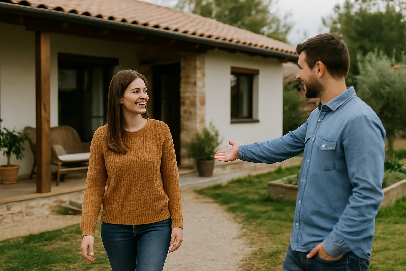 Idei de amenajare pentru case la curte – stil rustic modern