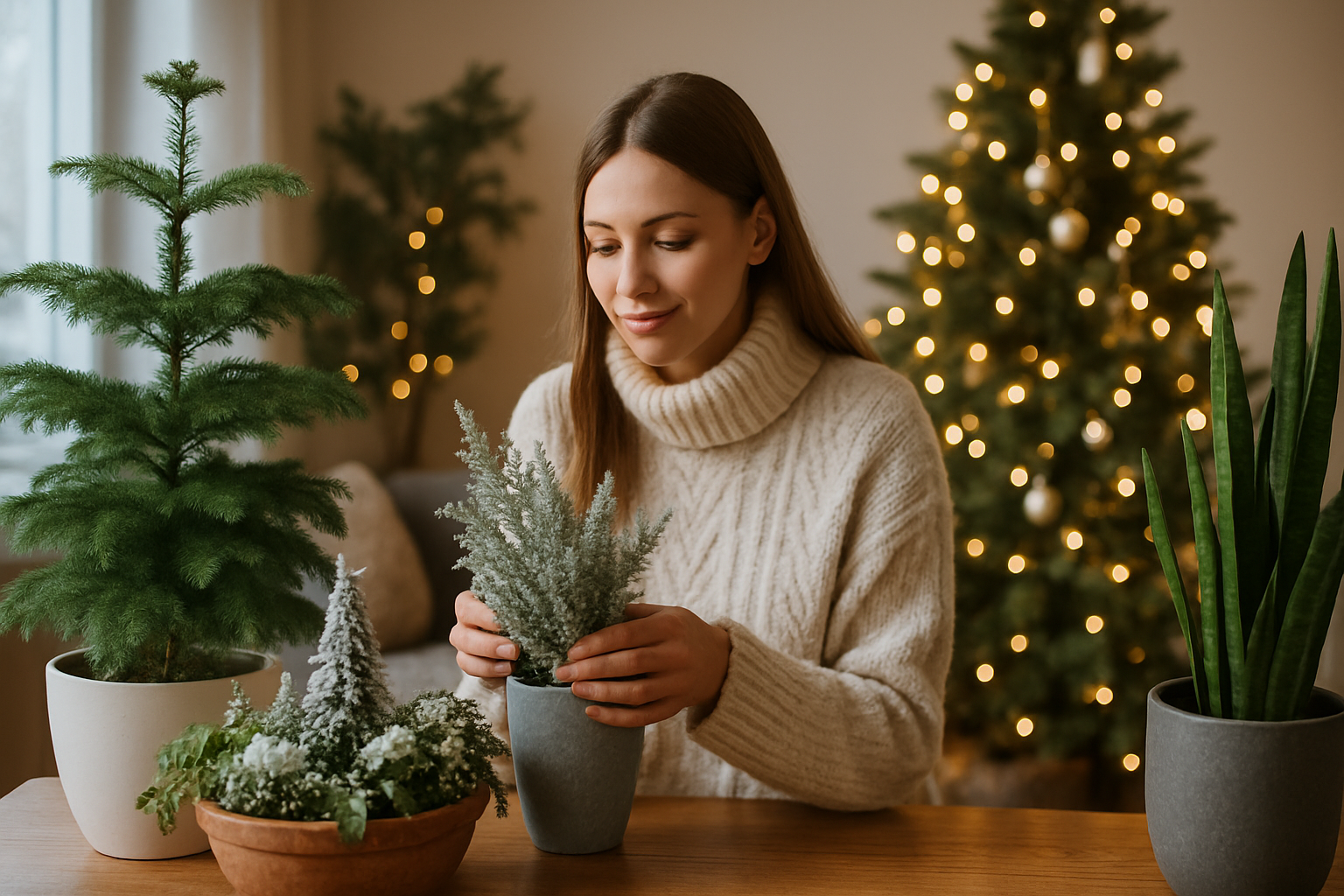 Idei de decor cu plante pentru a completa atmosfera de iarnă