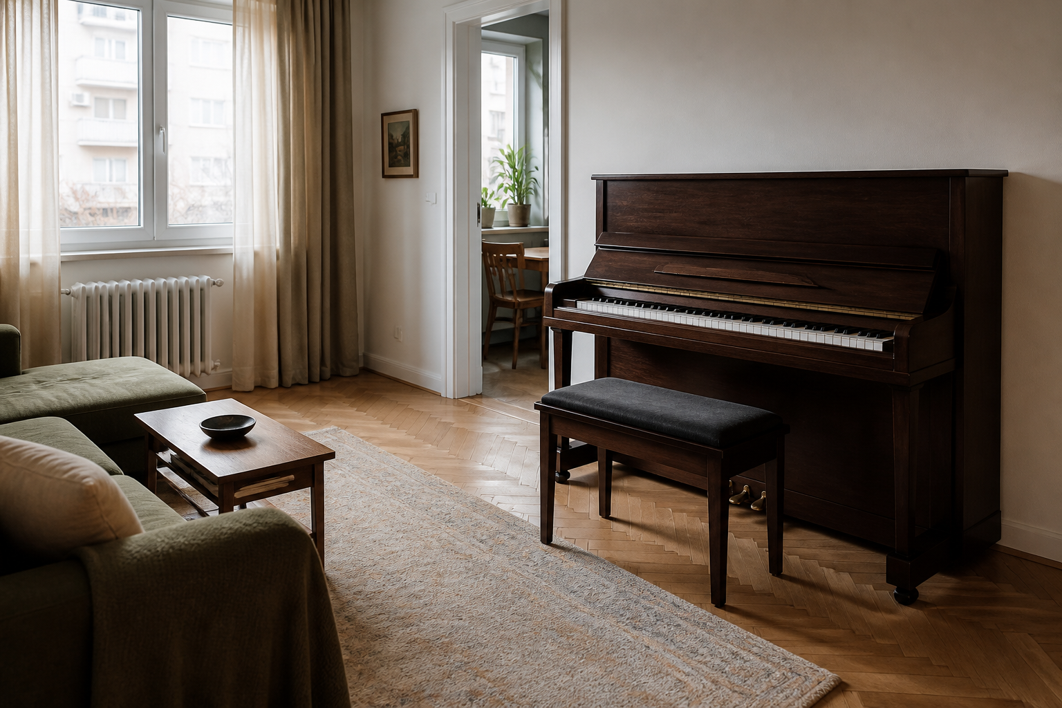 Pianină în apartament: amplasare, umiditate și zgomot