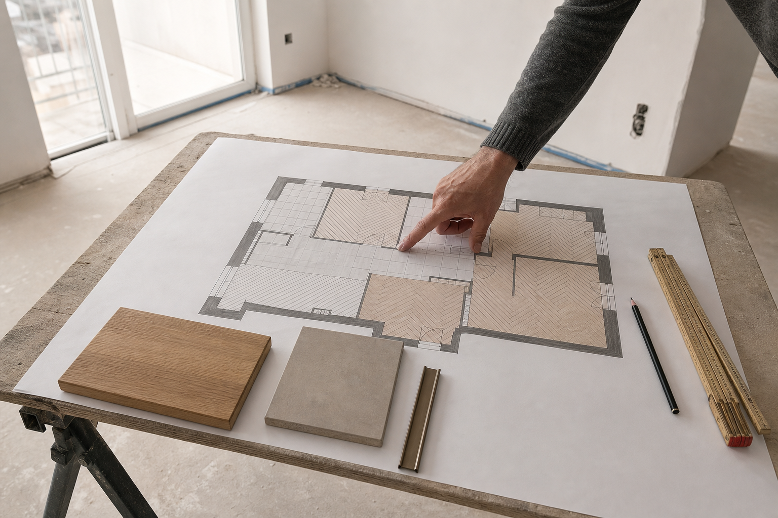 Plan de pardoseli pentru apartament: cote, direcții și tranziții