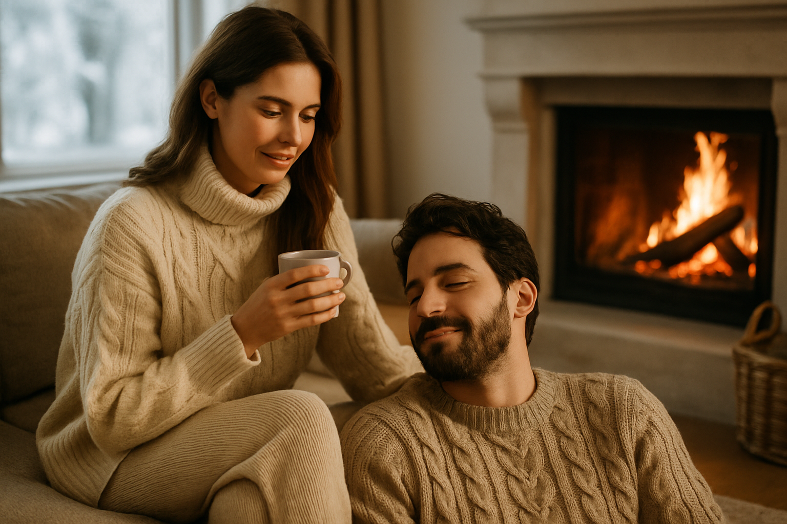 Stil confortabil și elegant pentru livingul de iarnă