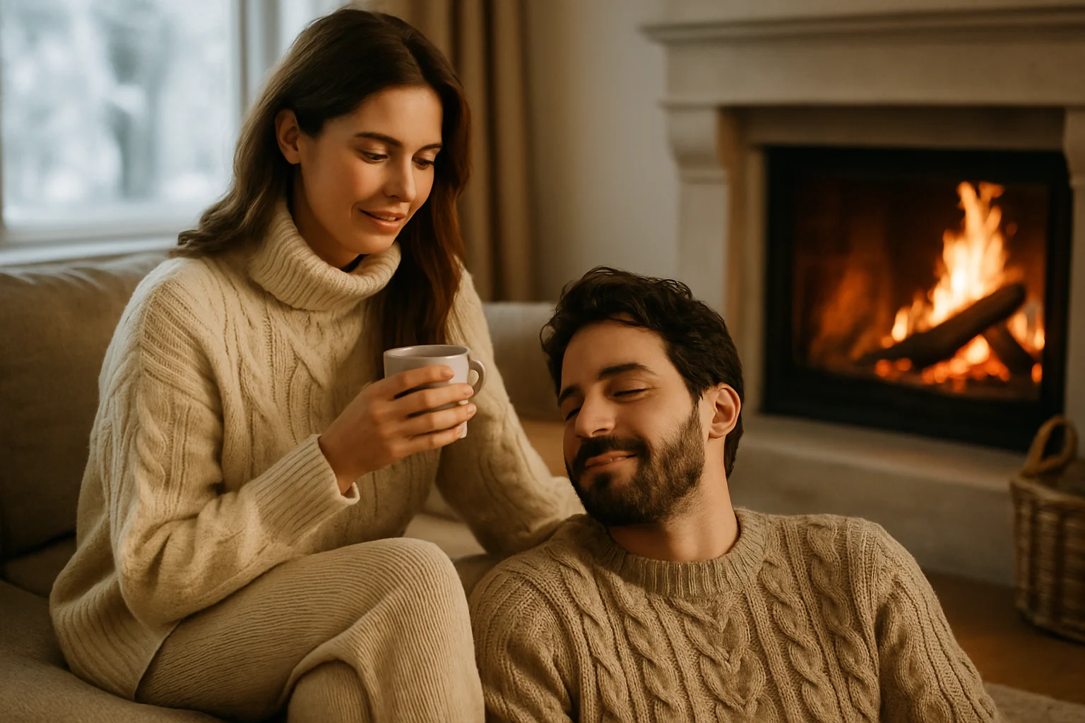 Stil confortabil și elegant pentru livingul de iarnă