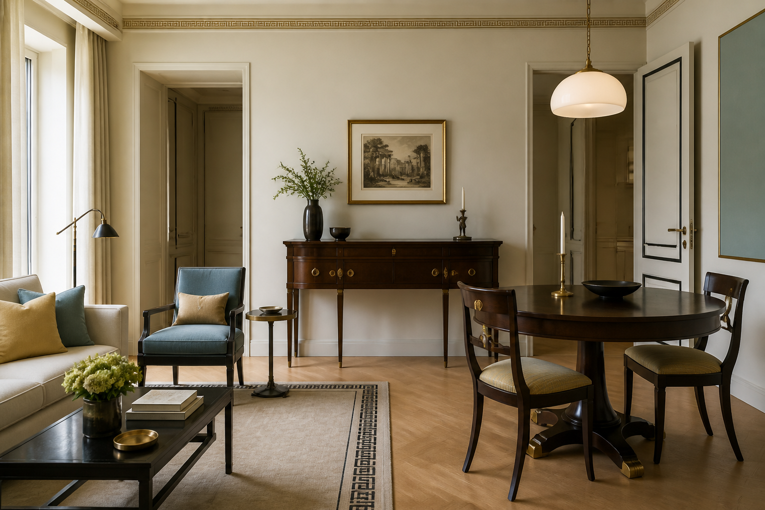 Stilul Regency britanic în amenajări: motive clasice și mobilier suplu