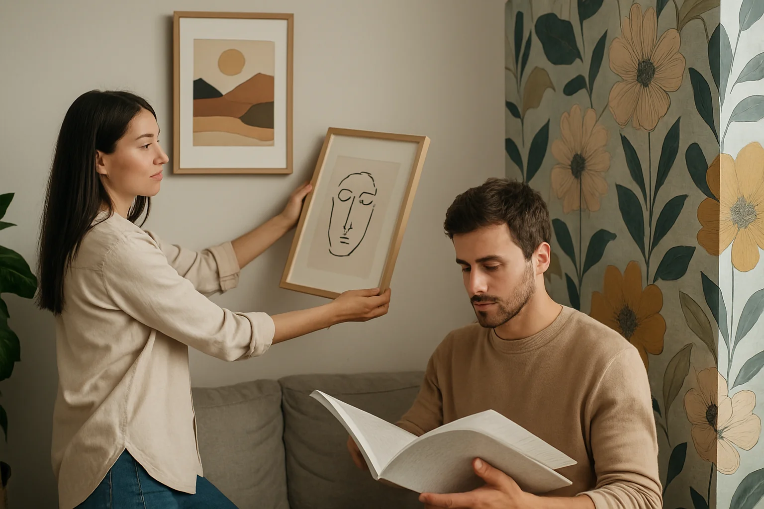 Tendințe în decorarea pereților: artă și tapet modern