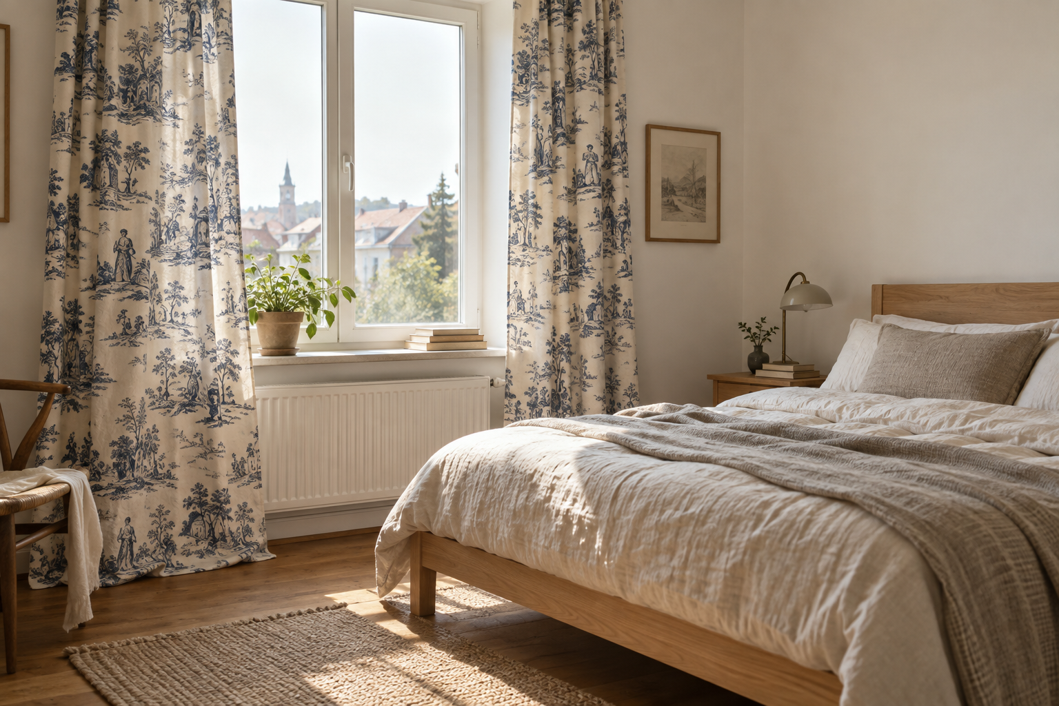 Toile de Jouy în amenajări: cum alegi desenul pentru textile și tapet